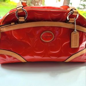 Coach patent leather bag & wallet